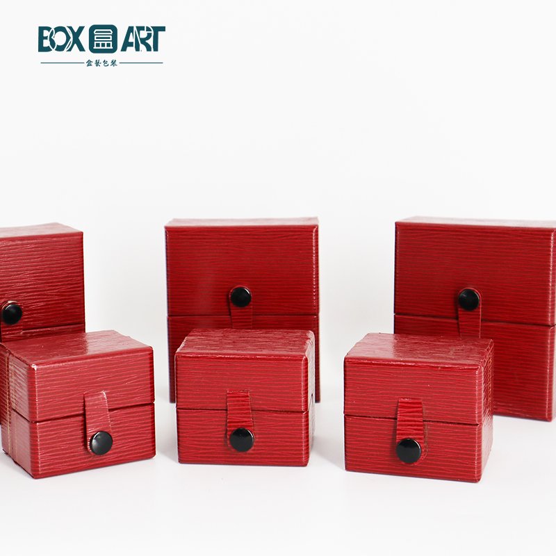 Double opening jewelry box, ring leather box, earring button box
